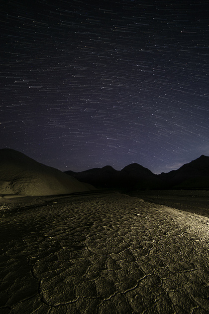 Star trails, 20 Mule Team Canyon