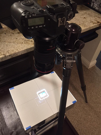 Camera setup with lightbox and slide