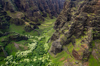 Aerial view of canyon, Kauai