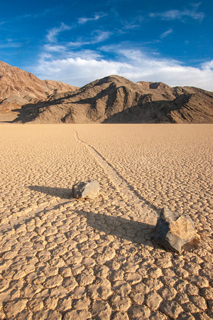 Moving rocks at Death Valley's Racetrack