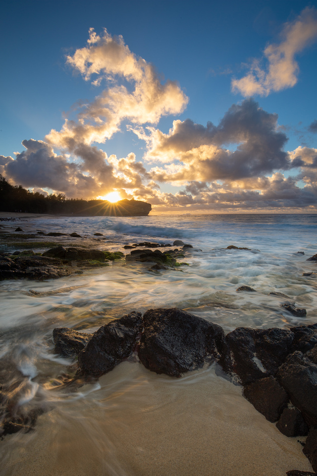 Shipwreck Beach sunrise, Kauai, Hawaii