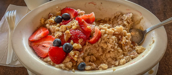 Fancy oatmeal, May Lake camp