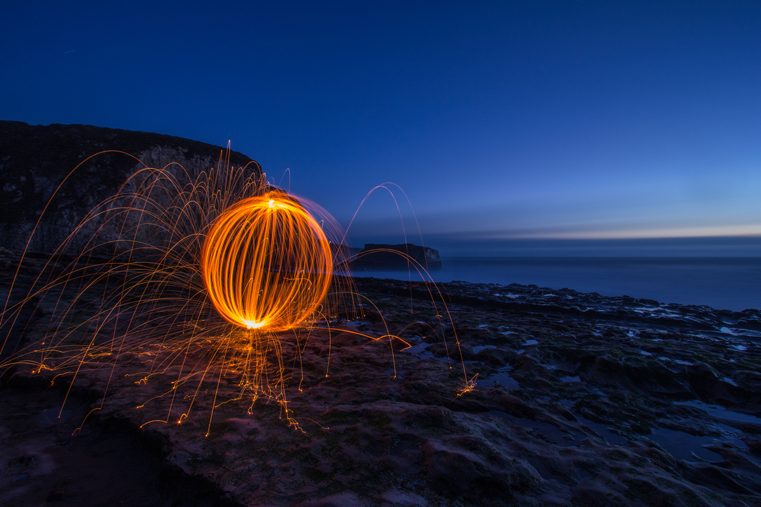 Fire orb on Doud creek, Davenport Beach